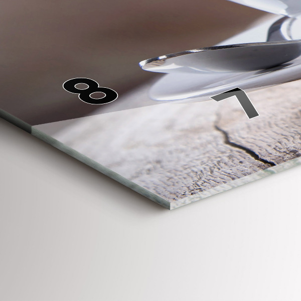 Glass wall clock rectangular A cup of coffee