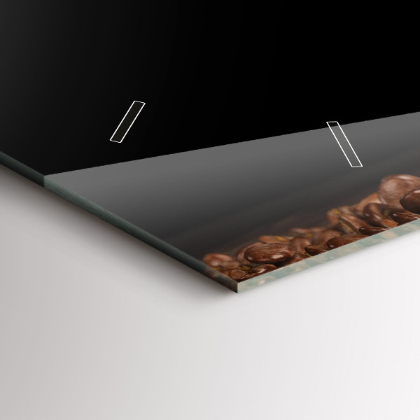 Glass wall clock rectangular A cup of hot coffee