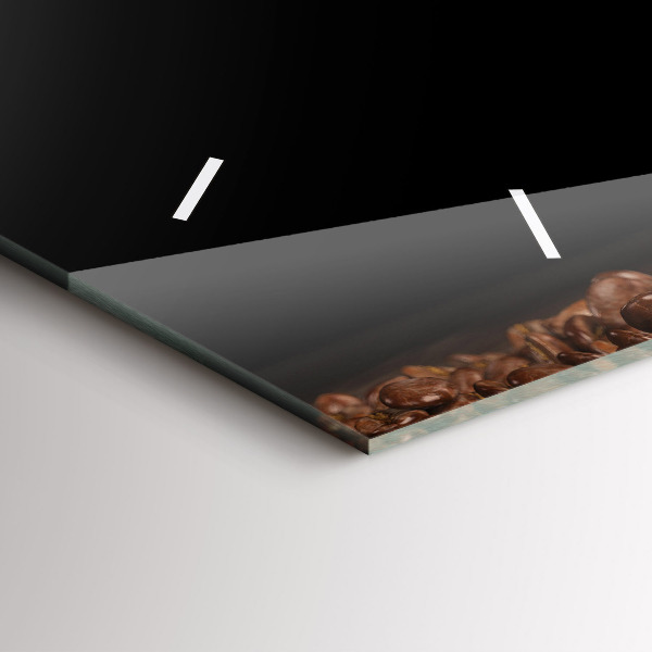 Glass wall clock rectangular A cup of hot coffee