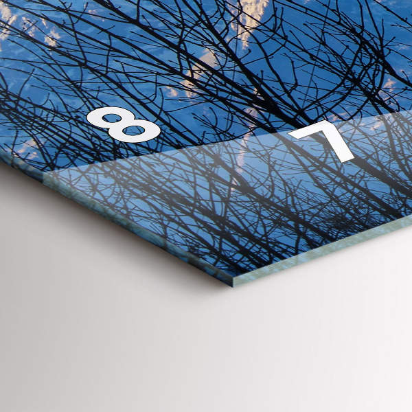 Glass wall clock rectangular Mountain view
