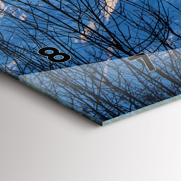 Glass wall clock rectangular Mountain view