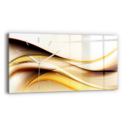 Glass wall clock rectangular Abstract wave