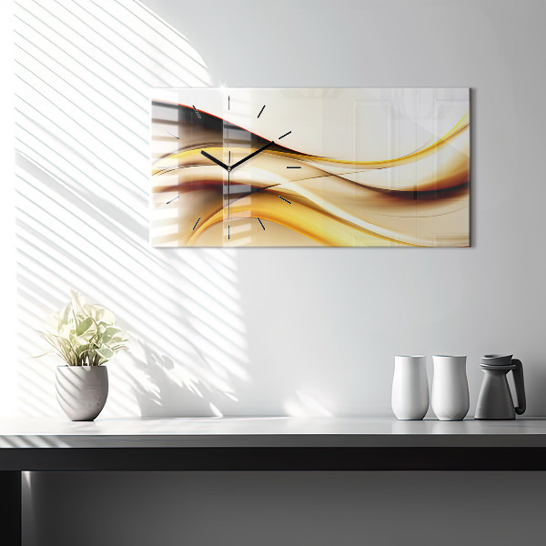 Glass wall clock rectangular Abstract wave