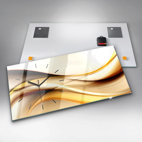 Glass wall clock rectangular Abstract wave