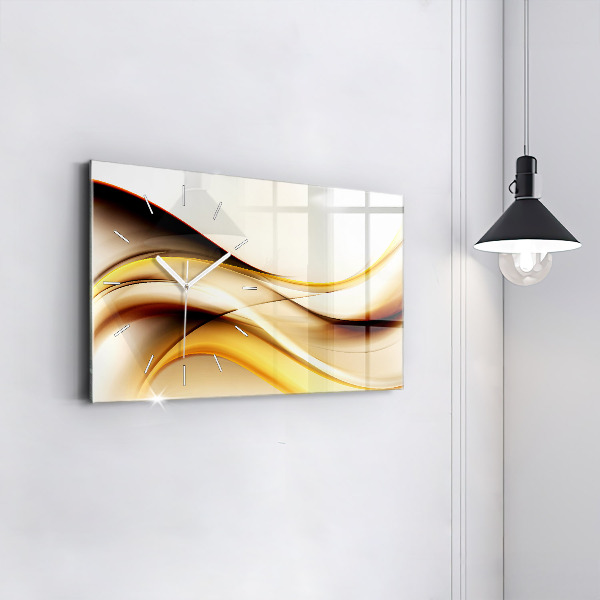 Glass wall clock rectangular Abstract wave