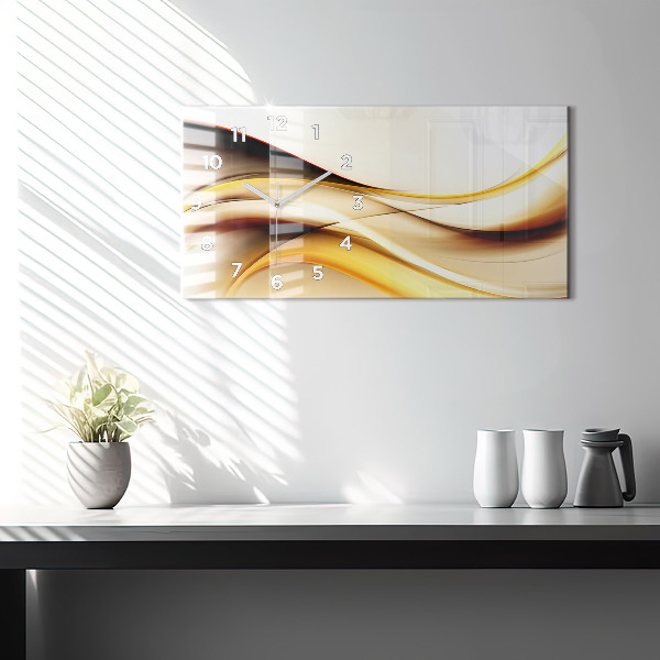 Glass wall clock rectangular Abstract wave