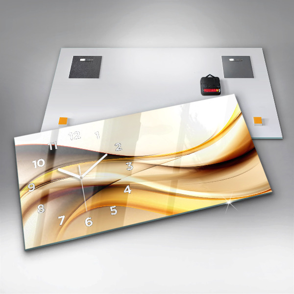 Glass wall clock rectangular Abstract wave