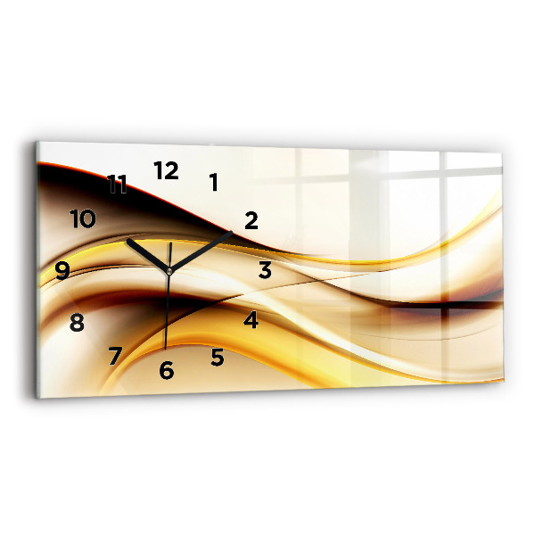 Glass wall clock rectangular Abstract wave