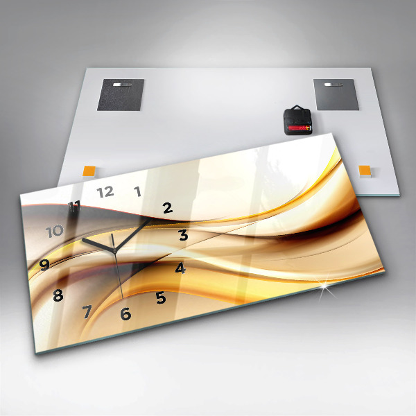Glass wall clock rectangular Abstract wave