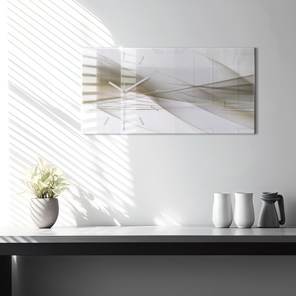 Glass wall clock rectangular Bright abstraction