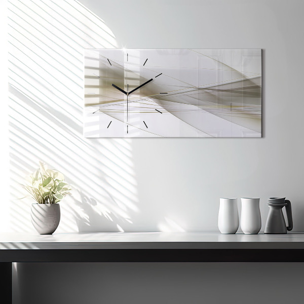 Glass wall clock rectangular Bright abstraction