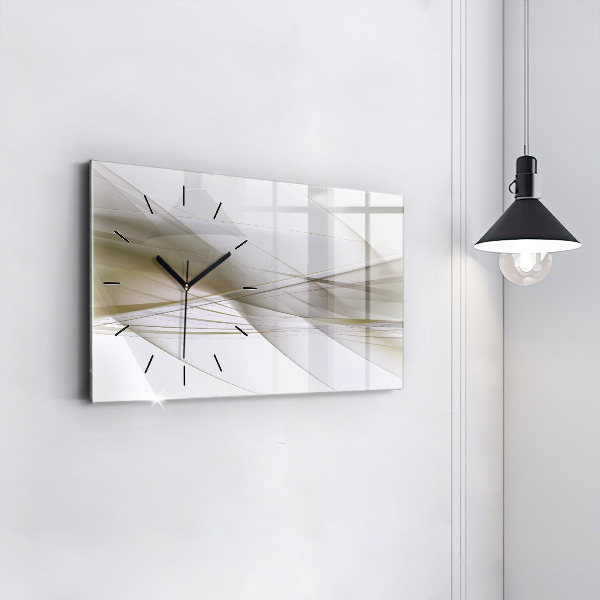 Glass wall clock rectangular Bright abstraction