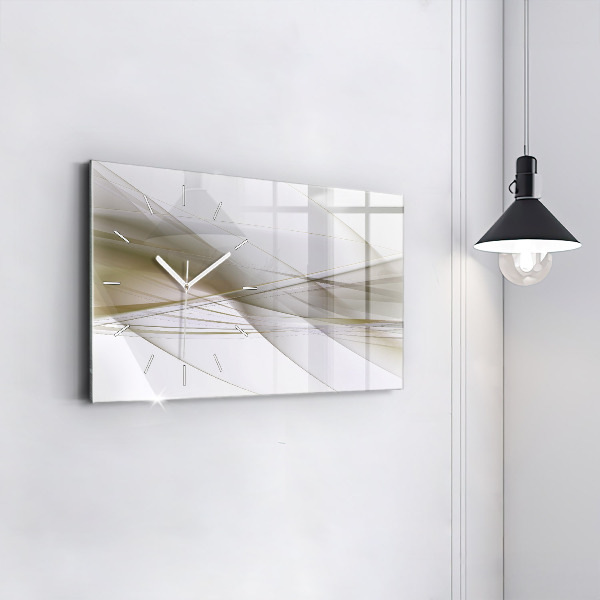 Glass wall clock rectangular Bright abstraction