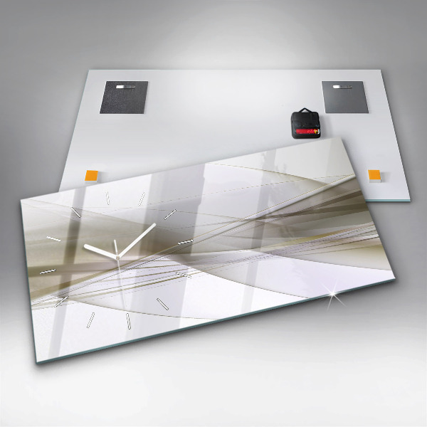 Glass wall clock rectangular Bright abstraction