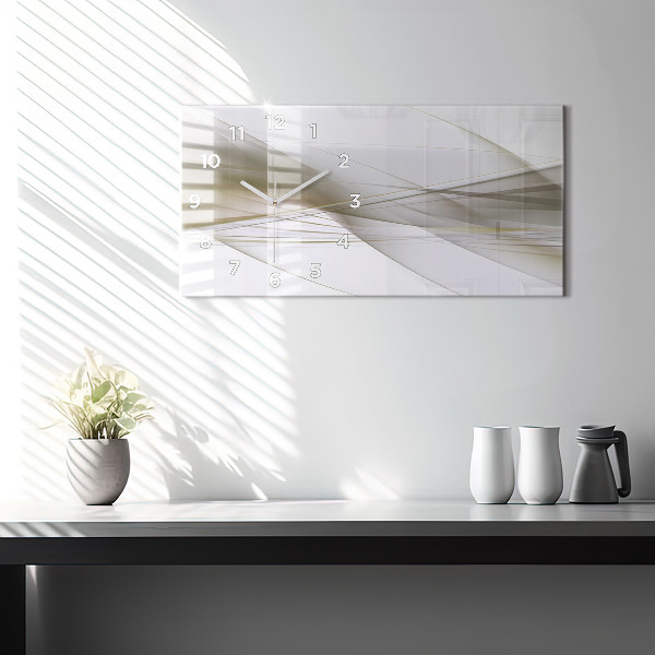 Glass wall clock rectangular Bright abstraction