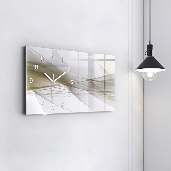 Glass wall clock rectangular Bright abstraction