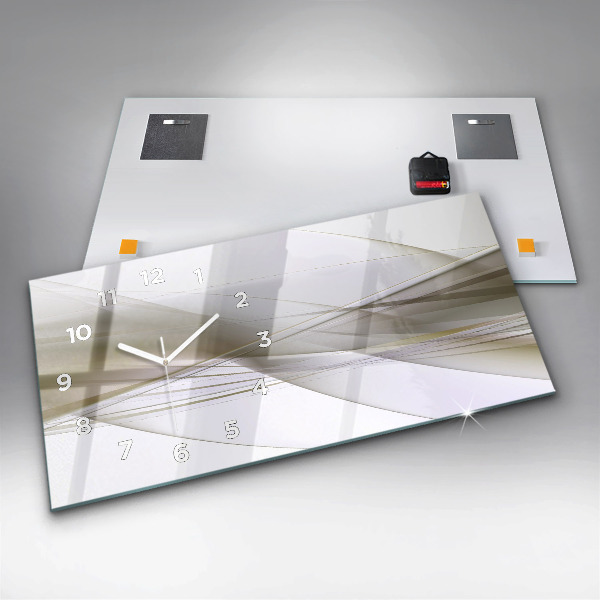 Glass wall clock rectangular Bright abstraction