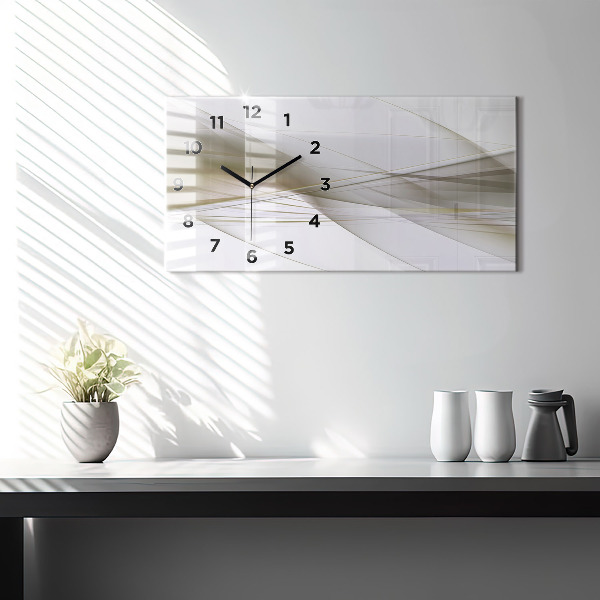 Glass wall clock rectangular Bright abstraction