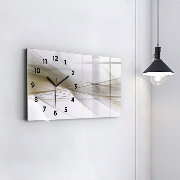 Glass wall clock rectangular Bright abstraction