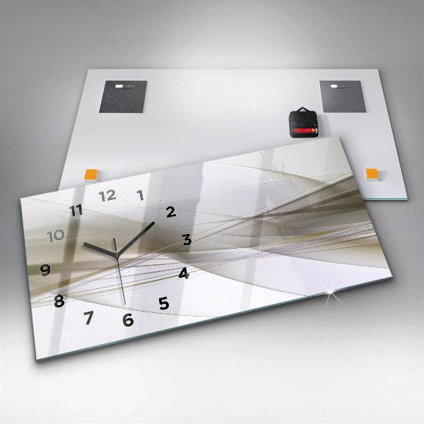 Glass wall clock rectangular Bright abstraction