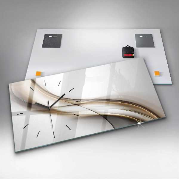 Glass wall clock rectangular Abstract lines