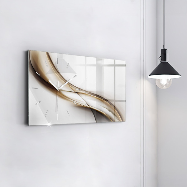 Glass wall clock rectangular Abstract lines
