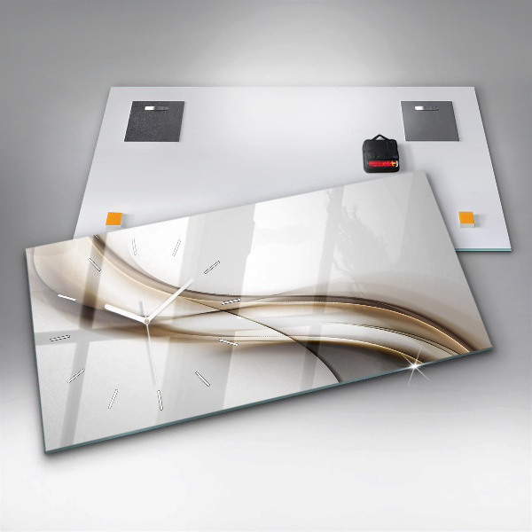 Glass wall clock rectangular Abstract lines