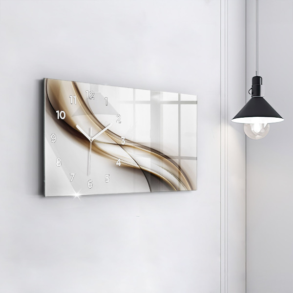 Glass wall clock rectangular Abstract lines
