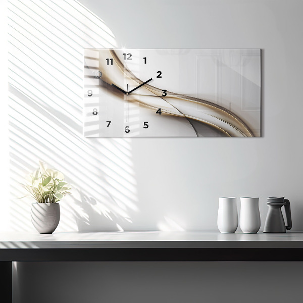 Glass wall clock rectangular Abstract lines