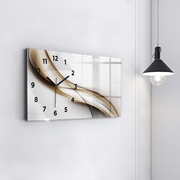 Glass wall clock rectangular Abstract lines