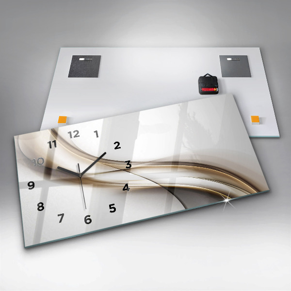 Glass wall clock rectangular Abstract lines