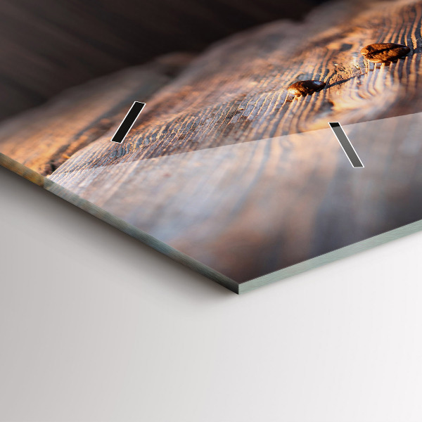 Glass wall clock rectangular A cup of coffee