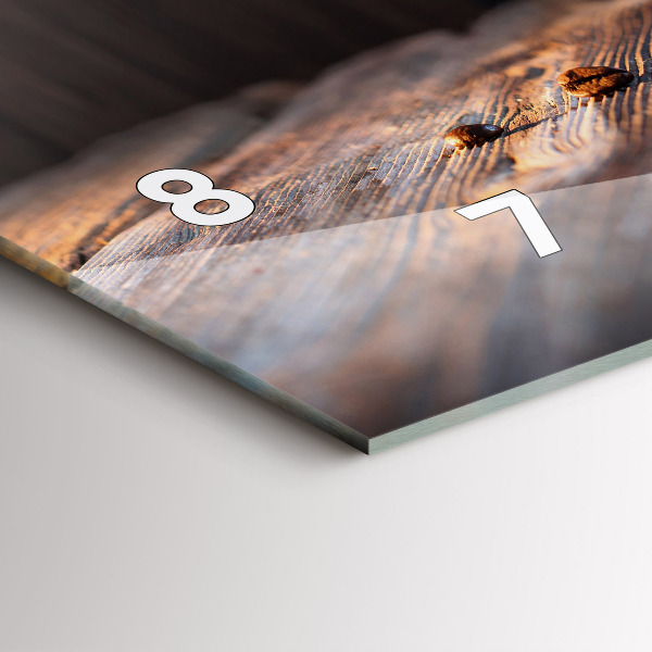 Glass wall clock rectangular A cup of coffee