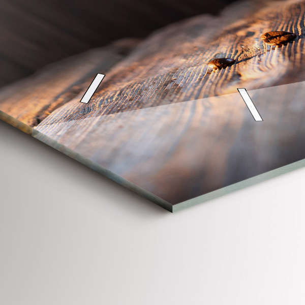 Glass wall clock rectangular A cup of coffee