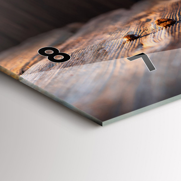 Glass wall clock rectangular A cup of coffee