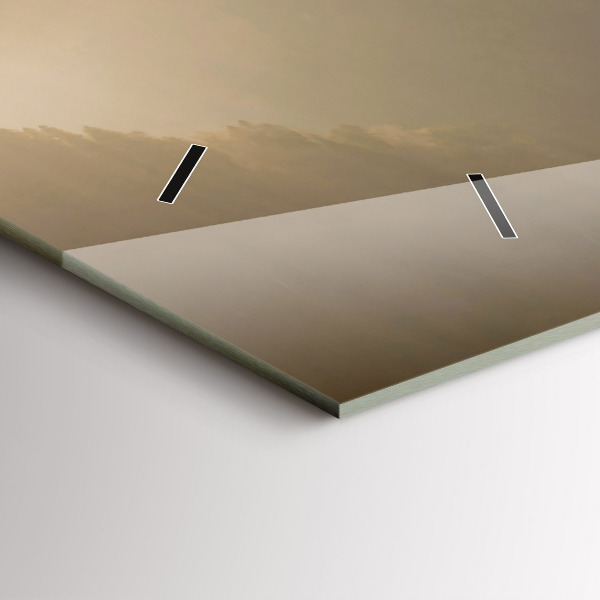 Glass wall clock rectangular A tree in the mountains