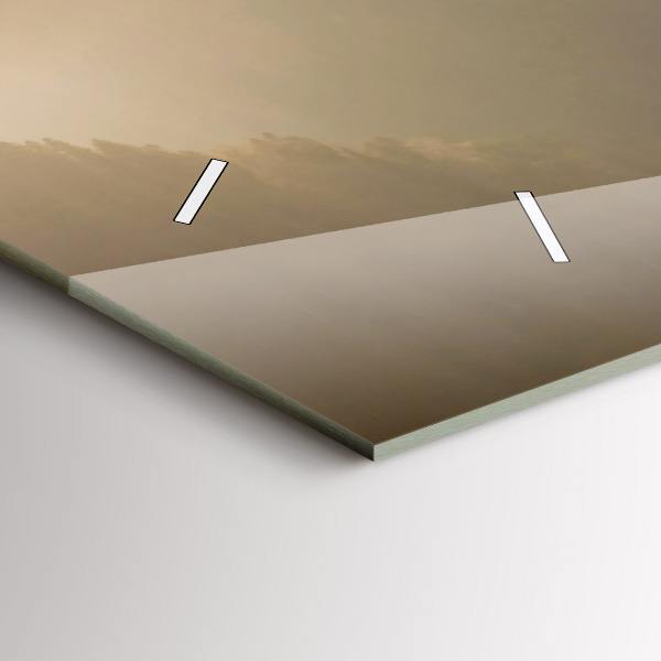 Glass wall clock rectangular A tree in the mountains