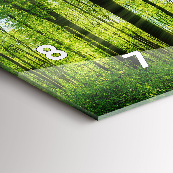 Glass wall clock rectangular Nature forest trees