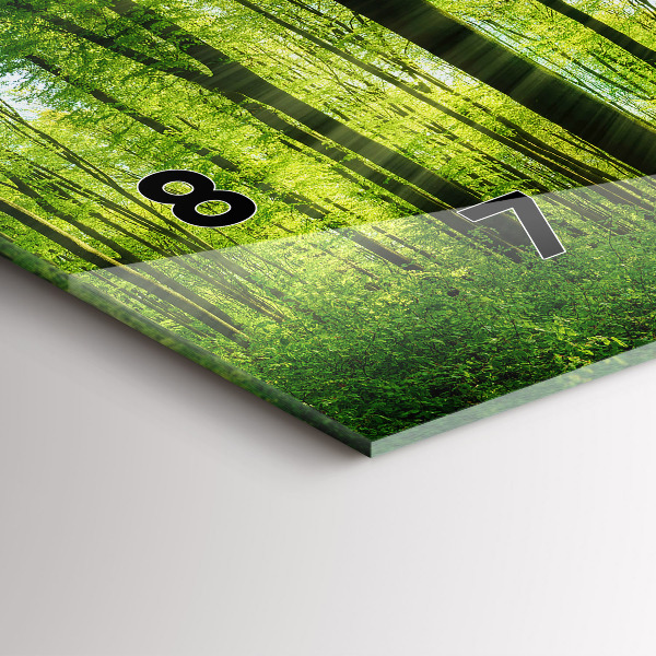 Glass wall clock rectangular Nature forest trees