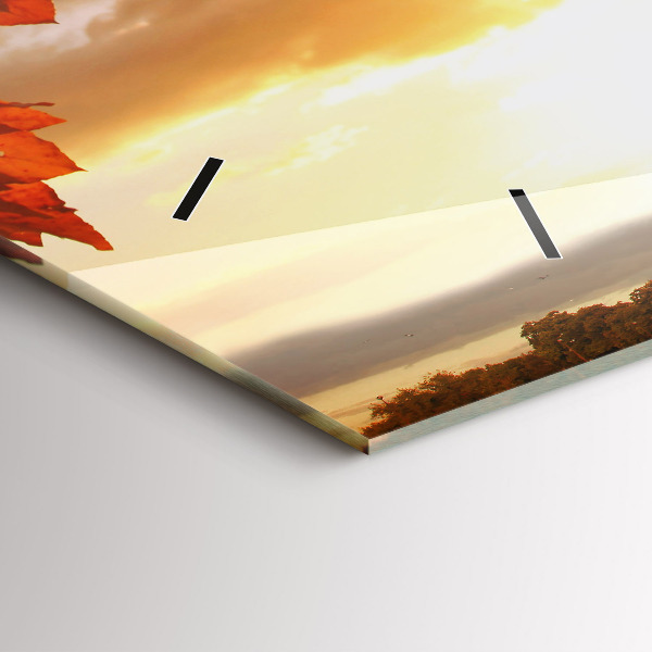 Glass wall clock rectangular Eiffel Tower