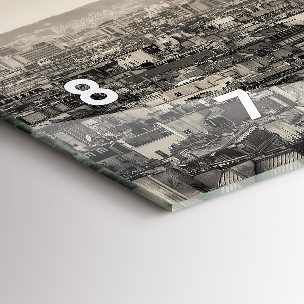 Glass wall clock rectangular Landscape panorama of Paris