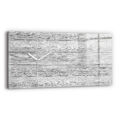 Glass wall clock rectangular Wooden panels