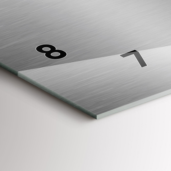 Glass wall clock rectangular Gray metal abstraction