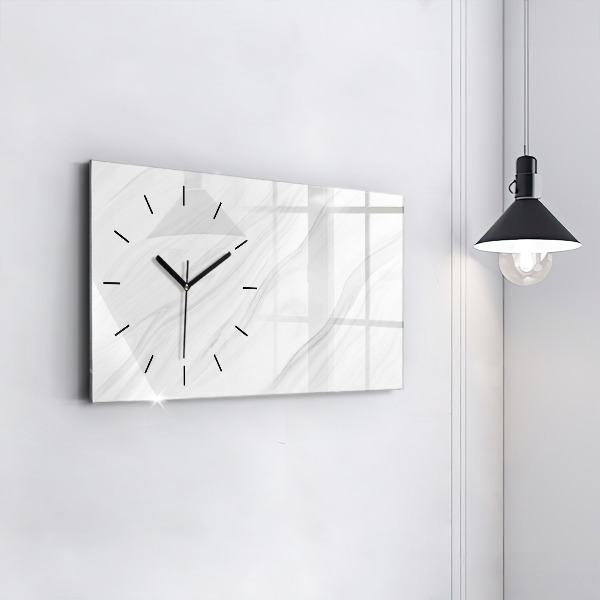 Glass wall clock rectangular Decorative marble