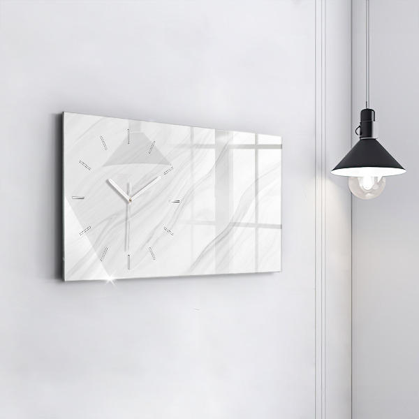 Glass wall clock rectangular Decorative marble