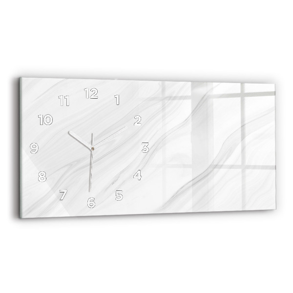 Glass wall clock rectangular Decorative marble