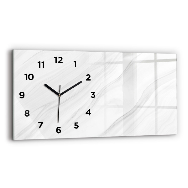 Glass wall clock rectangular Decorative marble