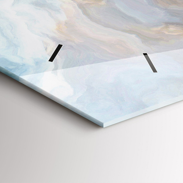 Glass wall clock rectangular Marble pattern