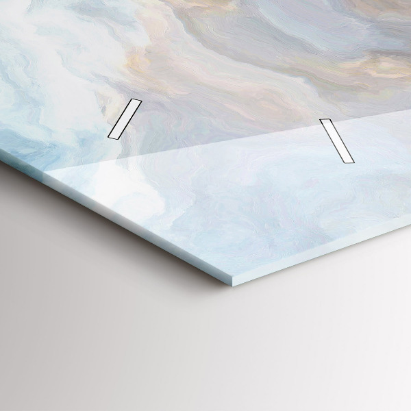 Glass wall clock rectangular Marble pattern