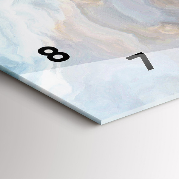 Glass wall clock rectangular Marble pattern